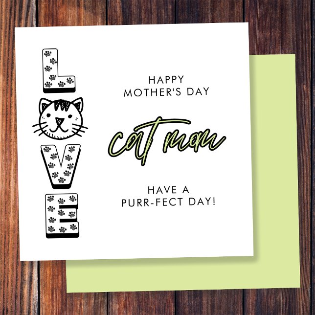 Tarjeta Feliz Día Verde de la Madre desde el gato (Subido por el creador)
