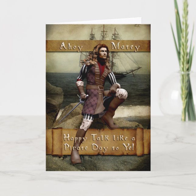 Tarjeta Feliz discurso internacional como el Día del Pirat (Anverso)