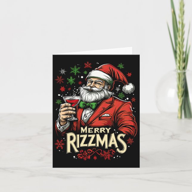Tarjeta Feliz divertido Rizzmas Santa Navidad  (Anverso)
