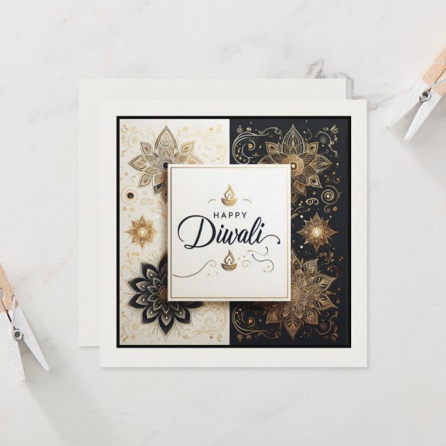 Tarjeta Feliz Diwali (Anverso/Reverso In Situ)