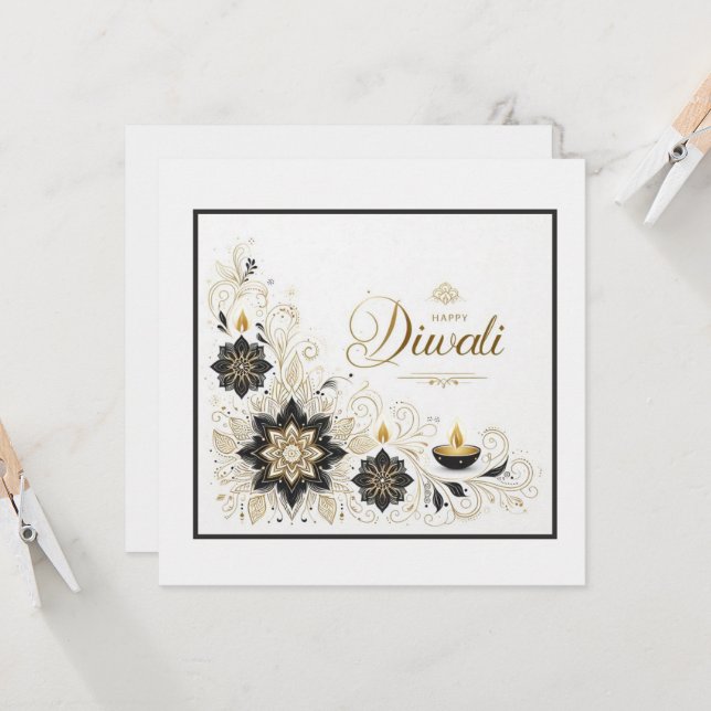 Tarjeta Feliz Diwali (Anverso/Reverso In Situ)