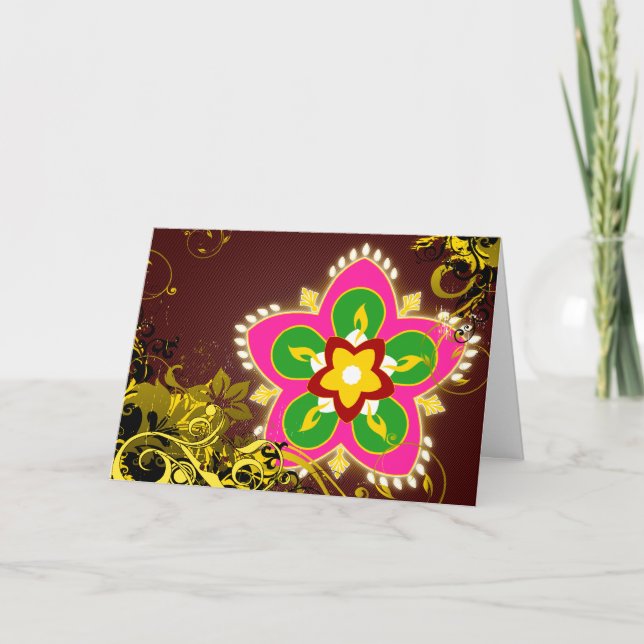 Tarjeta feliz diwali : hi-fi rangoli (Anverso)