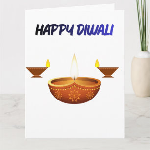 Tarjeta Feliz Diwali Lámpara de Aceite Tradicional Festiva