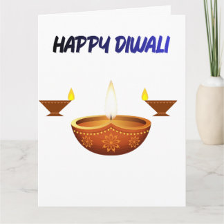 Tarjeta Feliz Diwali Lámpara de Aceite Tradicional Festiva