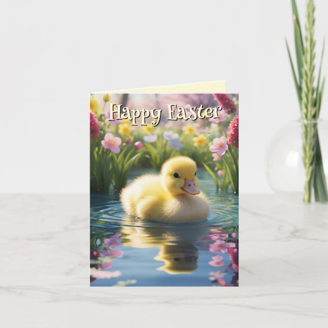 Tarjeta Feliz Duckling de Pascua (Anverso)