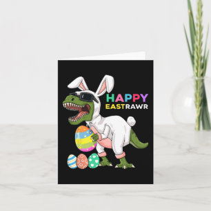 Tarjeta Feliz Eastrawar T Rex Easter Bunny Dinosaur Eggs B
