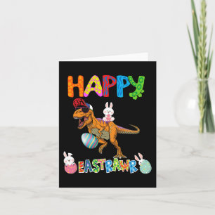 Tarjeta Feliz Eastrawar T Rex Easter Bunny Dinosaur Eggs B