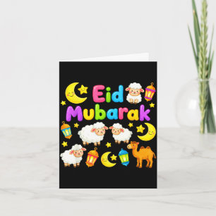 Tarjeta Feliz eid mubarak para niños musulmanes eid al fit