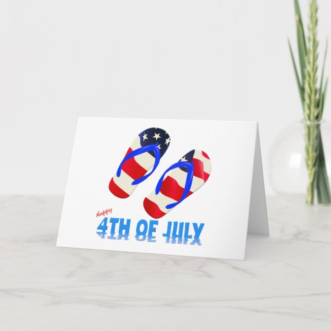 Tarjeta Feliz el 4 de julio - flip-flop (Anverso)