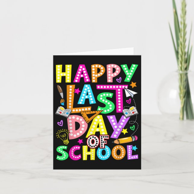 Tarjeta Feliz El Último Día De La Escuela Groovy Teacher S (Anverso)