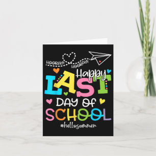 Tarjeta Feliz El Último Día De La Escuela Hola Estudiantes