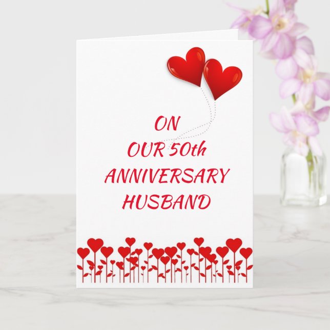 TARJETA **FELIZ ESPOSO 50 ANIVERSARIO** CELEBRAR "US" (Orquídea)