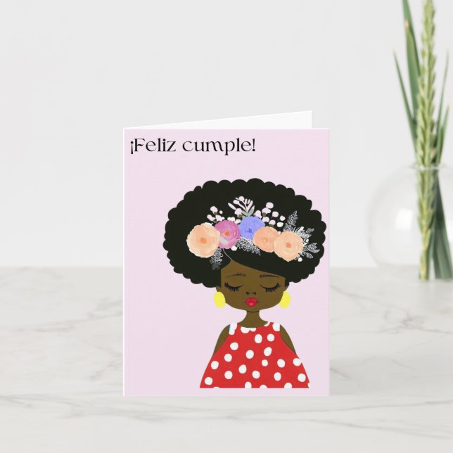 Tarjeta ¡Feliz! Feliz cumpleaños en español (Anverso)