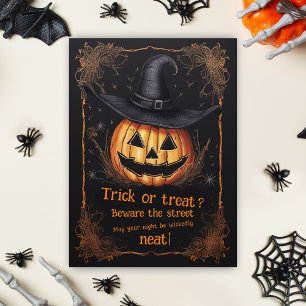 Tarjeta Feliz Fenómeno De Halloween O Saludo De Trato
