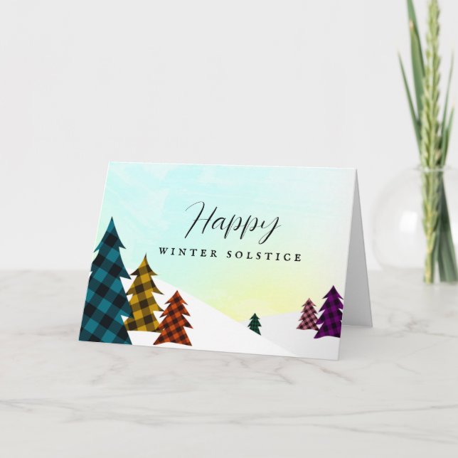 Tarjeta Feliz feriado alternativo del solsticio de inviern (Anverso)