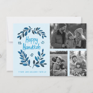 Tarjeta Feliz feriado de la cuadrícula de Hanukkah PERSONA