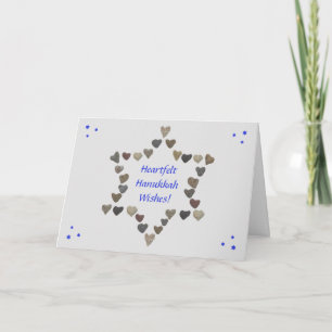 Tarjeta Feliz feriado del corazón de Hanukkah