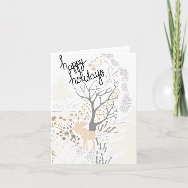 Tarjeta Feliz feriado Moose (Anverso)