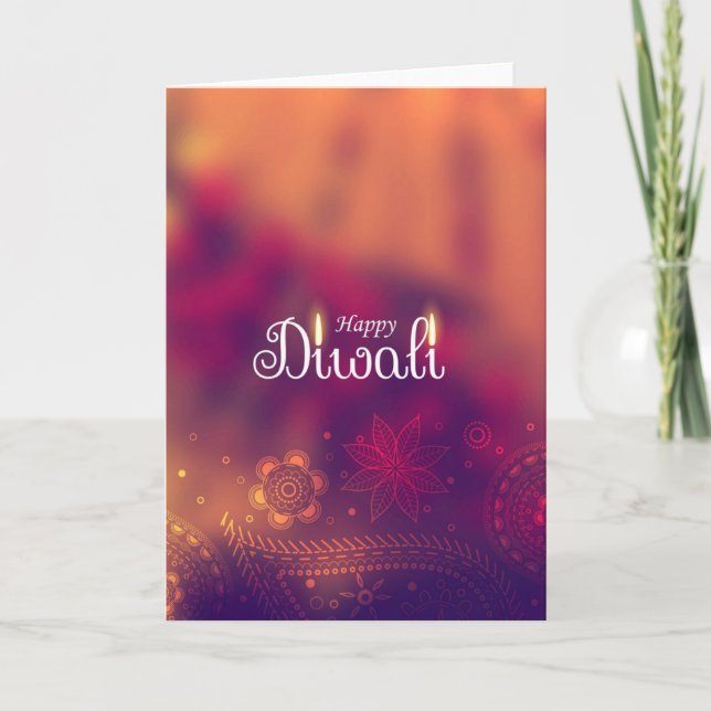 Tarjeta Feliz Festival Indio de Luces Diwali Deepawali (Anverso)