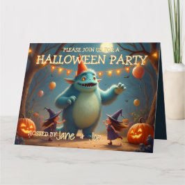 Tarjeta Feliz fiesta de Halloween para niños