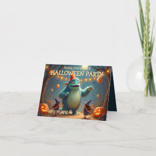 Tarjeta Feliz fiesta de Halloween para niños