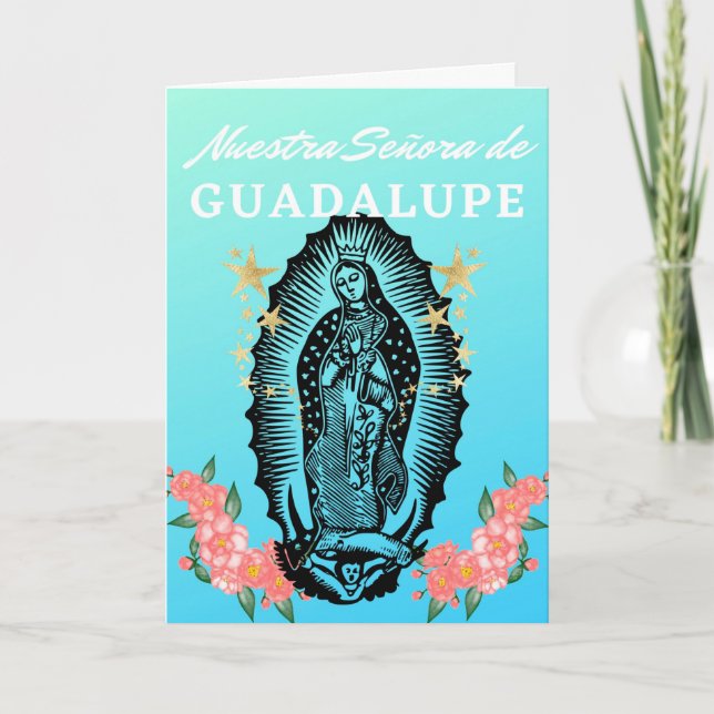 Tarjeta Feliz Fiesta de Nuestra Señora de Guadalupe (Anverso)