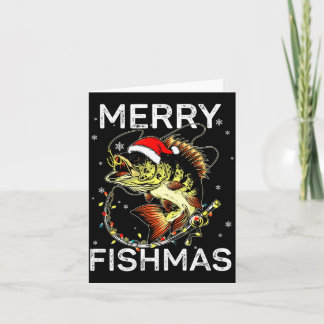 Tarjeta Feliz Fishmas Santa Amantes de la Pesca Divertido 