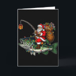 Tarjeta Feliz Fishmas Santa Amantes de la Pesca Divertido<br><div class="desc">Feliz Fishmas Santa Amantes de la Pesca Divertido Pescador Navidad</div>