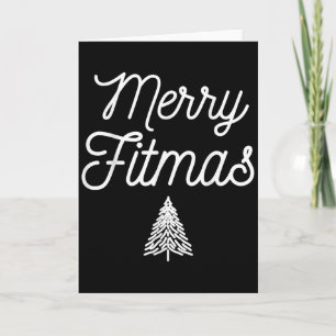 Tarjeta Feliz Fitmas Para Navidad Entrenamiento Xmas Gimna