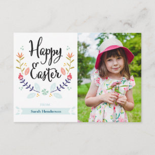 Tarjeta feliz floral de la foto de Pascua
