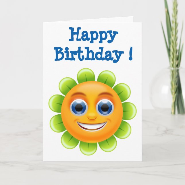 TARJETA "FELIZ FLORES DE CARA DE CUMPLEAÑOS (Anverso)