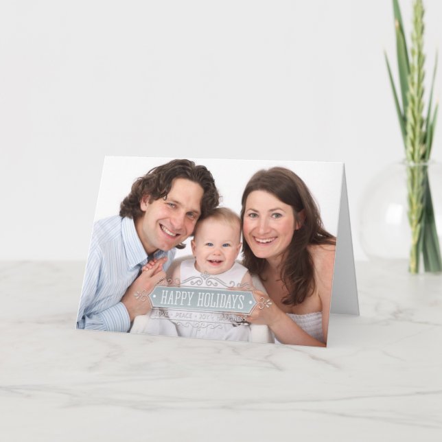 Tarjeta Feliz Fotos familiares de vacaciones con texto Per (Anverso)