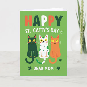 Tarjeta Feliz Gato Manchas Verdes