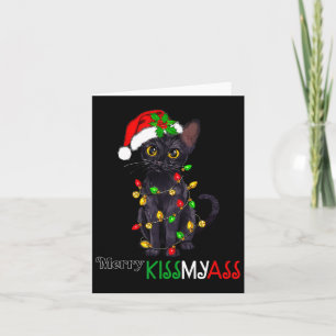 Tarjeta Feliz Gato Negro Feliz Kissmy Navidad Pajamas Navi