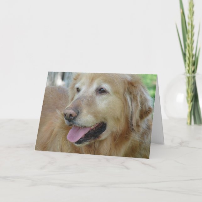 Tarjeta Feliz Golden Retriever (Anverso)