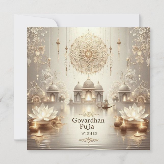 Tarjeta Feliz Govardhan Puja (Anverso)