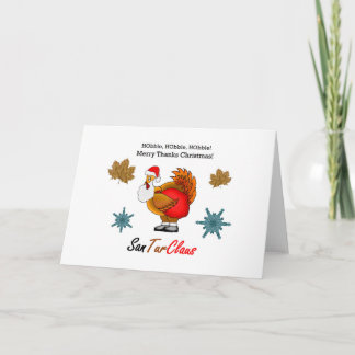 Tarjeta Feliz gracias Navidades con SanTurClaus