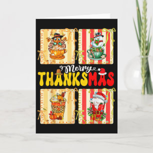 Tarjeta Feliz Graciasmas Calabaza Sce Latte Café Día de Ac
