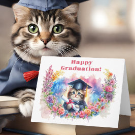 Tarjeta ¡Feliz Graduación Con Un Pequeño Gatito!