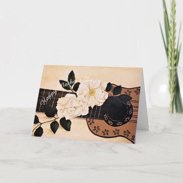 TARJETA FELIZ GUITARRA DEL DÍA DE LA MADRE (Anverso)