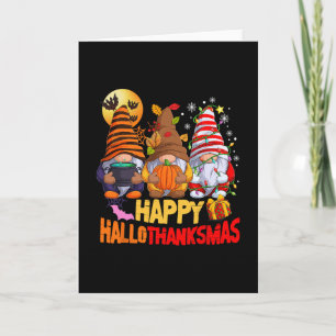 Tarjeta Feliz Hallothanksmas Amante de Gnomos de Halloween