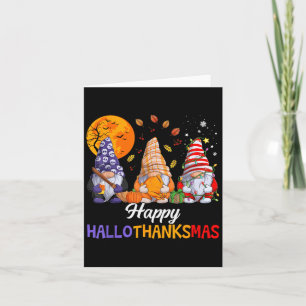 Tarjeta Feliz Hallothanksmas Amante de Gnomos Halloween Al