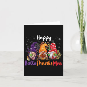 Tarjeta Feliz Hallothanksmas Gnomes Feliz Halloween