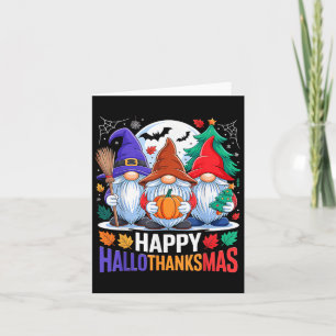 Tarjeta Feliz Hallothanksmas Gnomes Feliz Halloween