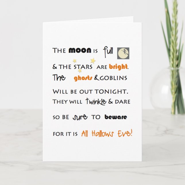 Tarjeta Feliz Halloween (Anverso)