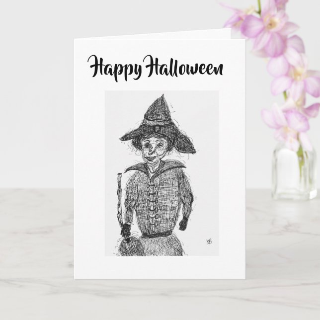 Tarjeta Feliz Halloween (Orquídea)