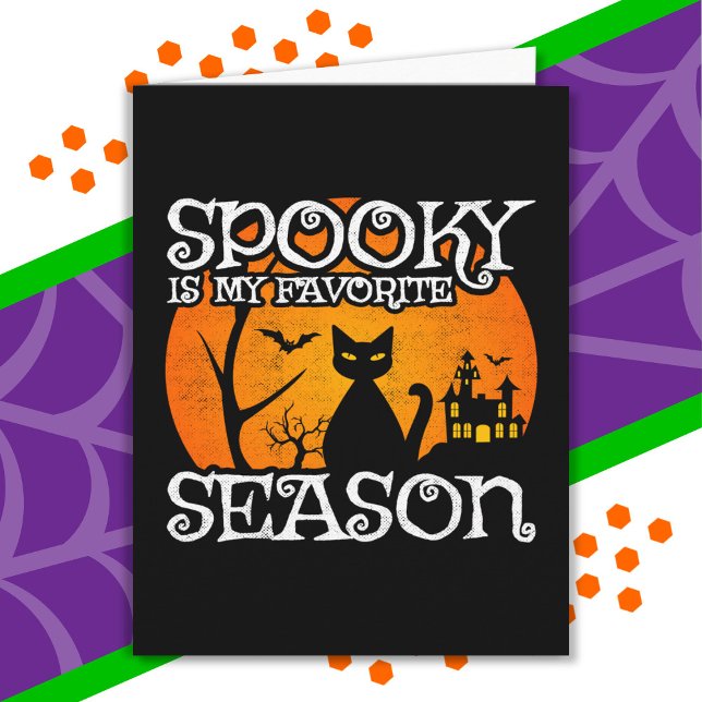 Tarjeta Feliz Halloween Black Cat Spooky Season Funny Hall (Subido por el creador)