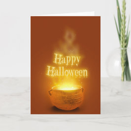 Tarjeta Feliz Halloween Caldero de Bruja