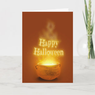 Tarjeta Feliz Halloween Caldero de Bruja