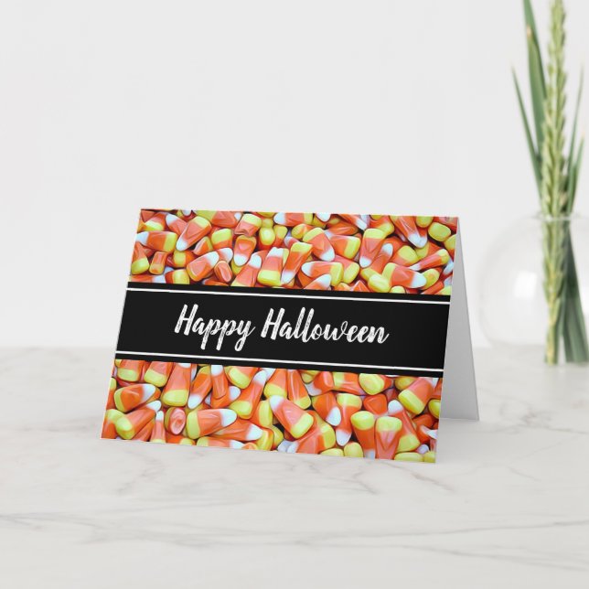 Tarjeta Feliz Halloween Candy Corn Card (Anverso)